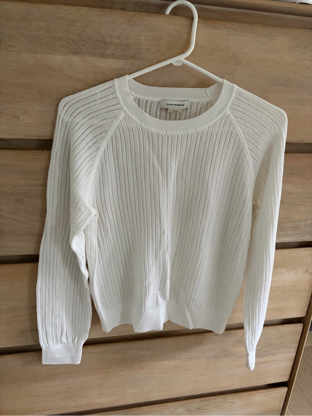 Club Monaco Lightweight White Sheer Knit